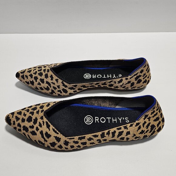Rothy's Brown and Black Leopard Point Flats Sleek Loafers size 8.5 - Picture 3 of 8